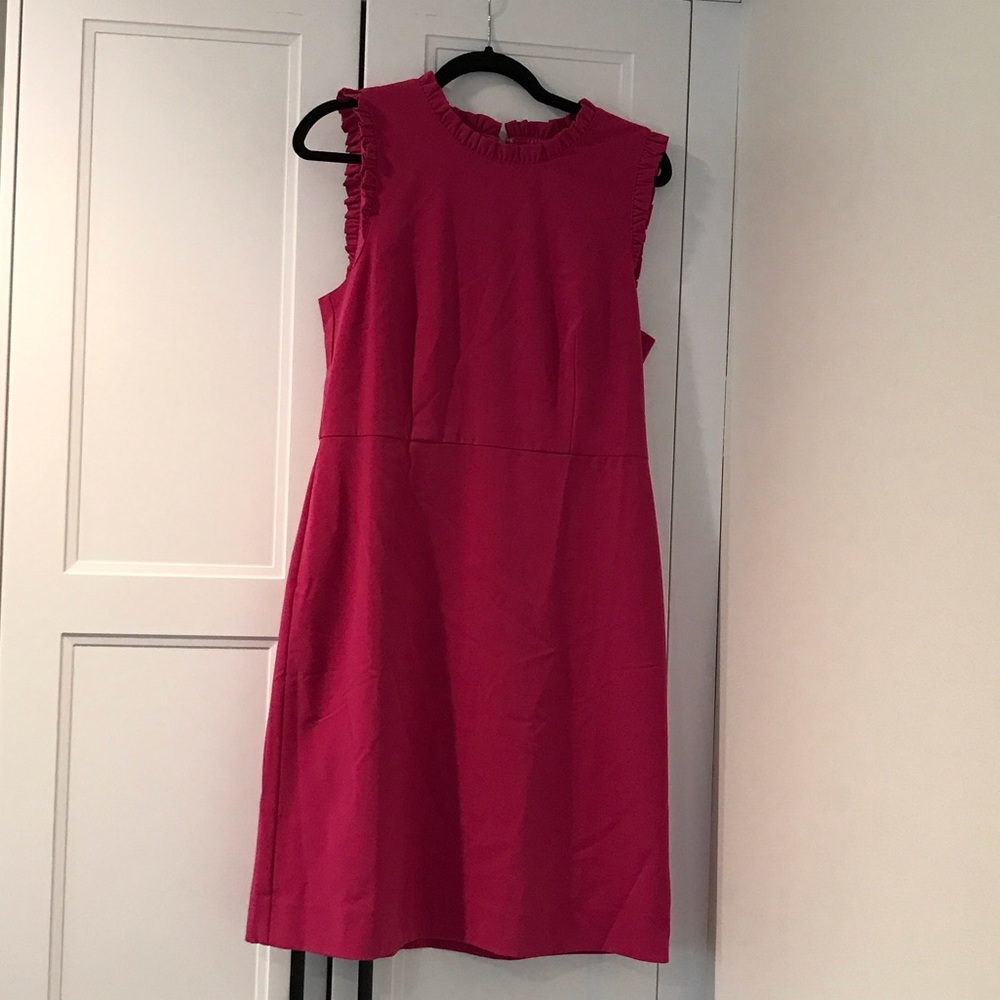 J. Crew Vibrant Pink Midi Dress